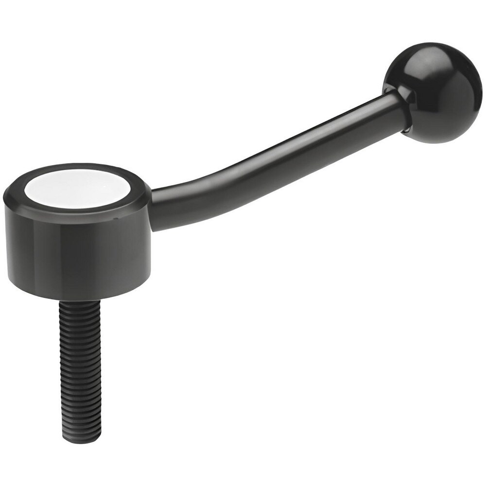 Studded Adjustable Clamping Handle: 1.26" Hub Dia, Steel
