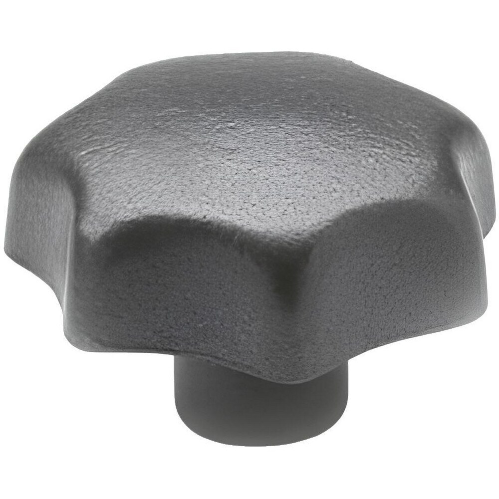 Lobed Knob: 1.26" Head Dia, 7 Points, Cast Iron