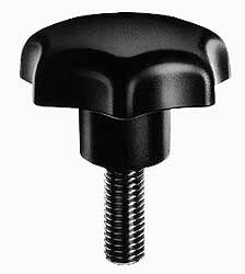 Lobed Knob: 63 mm Head Dia, 7 Points, Thermoplastic Elastomer