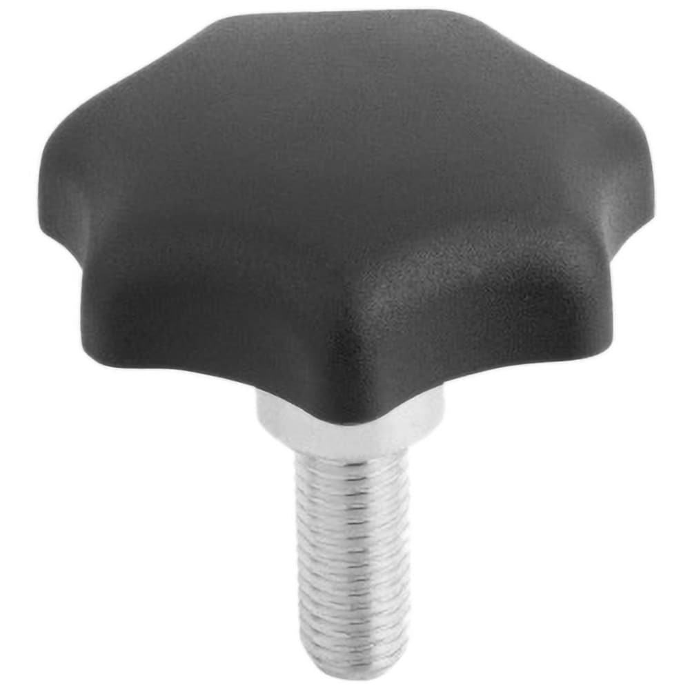 Lobed Knob: 0.98" Head Dia, 7 Points, Thermoplastic Elastomer