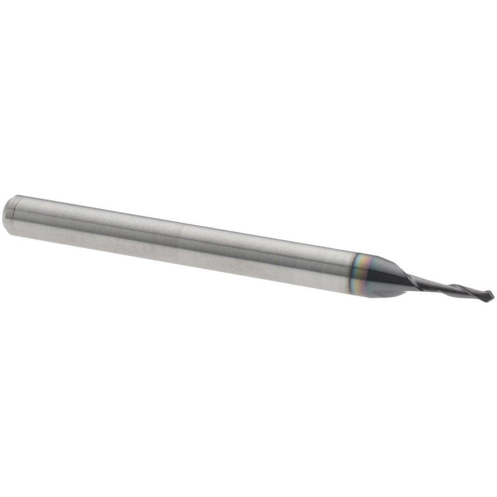 Harvey Tool Spotting Drill: 0.0400" Dia, 90 deg, 1.5000" OAL, Solid Carbide - 0.1200" Flute Length, 0.1250" Shank Dia, AlTiN Finish, Right Hand Cut