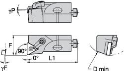 Kennametal 1096226 LH MTFN -5° Negative Rake Indexable Turning Toolholder Image