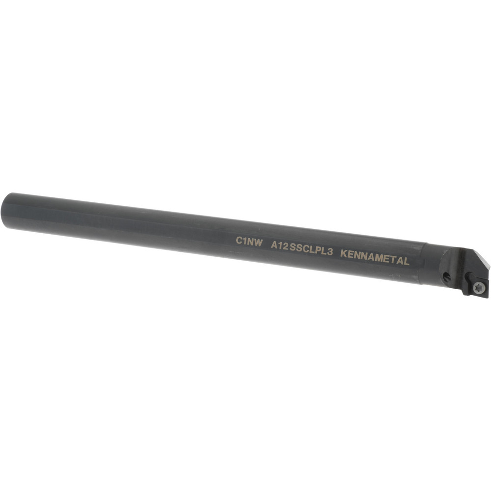Indexable Boring Bar: A12SCLPL3, 23.62 mm Min Bore Dia, Left Hand Cut, 3/4" Shank Dia, -5 ° Lead Angle, Steel