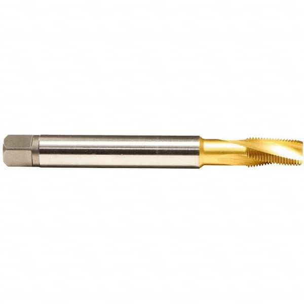 Emuge AW483100.5764 1/8-27 NPT, 15° Helix, 3 Flutes, Modified Bottoming Chamfer, TiN Finish, Cobalt, Spiral Flute Pipe Tap 