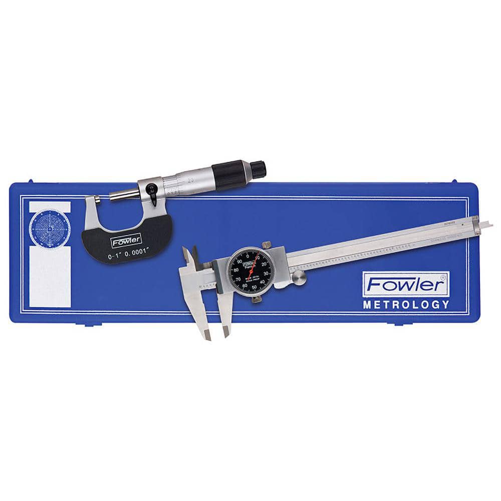 FOWLER 52-229-710 Machinist Caliper & Micrometer Kit: 3 pc 