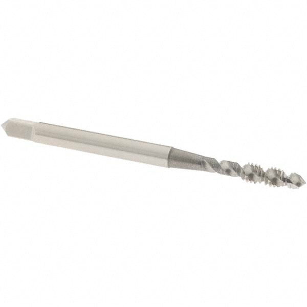 Spiral Flute Tap: #5-40 UNC, 2 Flutes, Plug, 2B/3B Class of Fit, High Speed Steel, Bright/Uncoated