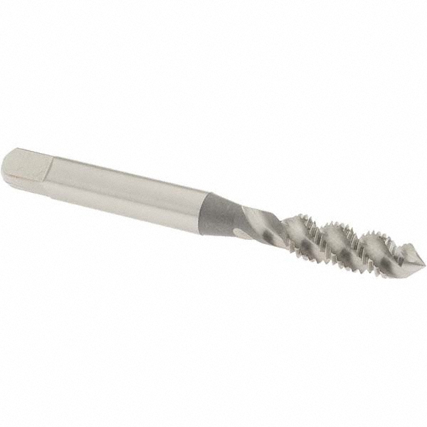 Spiral Flute Tap: 1/4-28 UNF, 3 Flutes, Plug, 3B Class of Fit, High Speed Steel, Bright/Uncoated