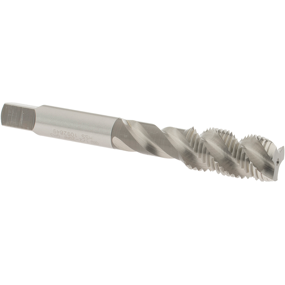 OSG 1432400 Spiral Flute Tap: 1/2-20, UNF, 3 Flute, Plug, 3B Class of Fit, High Speed Steel, Bright/Uncoated Image