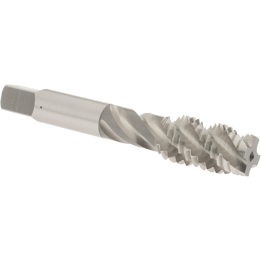 Spiral Flute Tap: 5/8-11 UNC, 4 Flutes, Plug, 3B Class of Fit, High Speed Steel, Bright/Uncoated