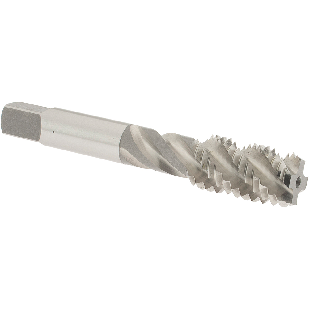 Spiral Flute Tap: 5/8-11 UNC, 4 Flutes, Bottoming, 3B Class of Fit, High Speed Steel, Bright/Uncoated