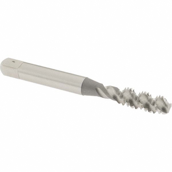 Spiral Flute Tap: 1/4-20 UNC, 3 Flutes, Bottoming, 2B Class of Fit, High Speed Steel, Bright/Uncoated