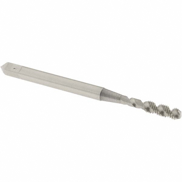 Spiral Flute Tap: M3x0.50 Metric Coarse, 2 Flutes, Bottoming, 6H Class of Fit, High Speed Steel, Bright/Uncoated