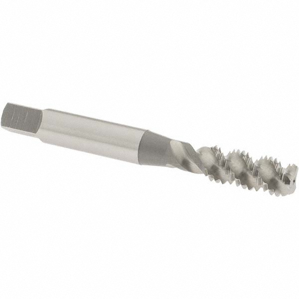 Spiral Flute Tap: M8x1.25 Metric Coarse, 3 Flutes, Bottoming, 6H Class of Fit, High Speed Steel, Bright/Uncoated
