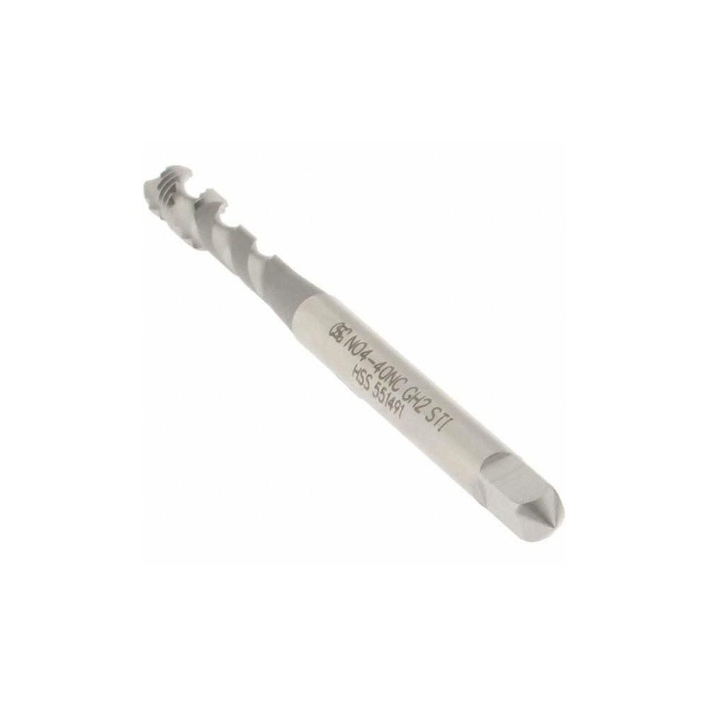 OSG 440 UNC, 2 Flute, 50° Helix, Bottoming Chamfer, Bright Finish, High Speed Steel Spiral