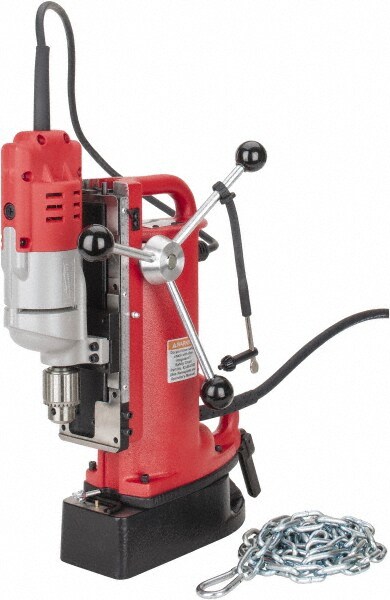 1/2" Chuck, 9" Travel, Portable Electromagnetic Drill Press