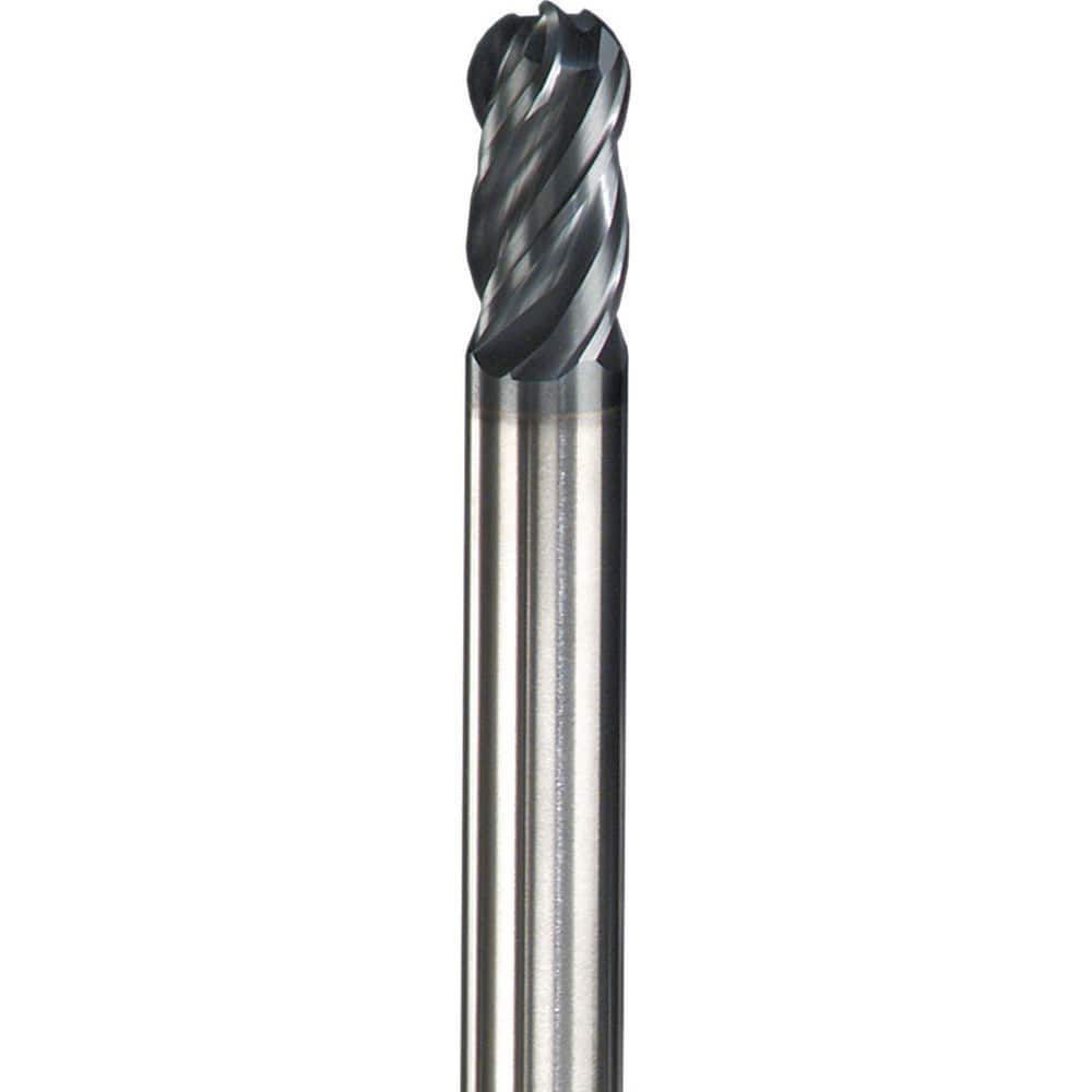 SGS 36345 Ball End Mill: 0.3125" Dia, 0.8125" LOC, 4 Flute, Solid Carbide 