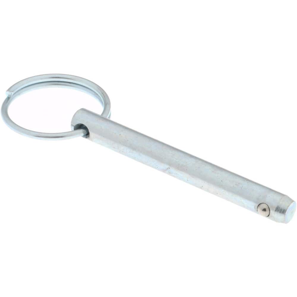 5/16 Pin Diam, 3 Long, Zinc Plated Steel Ball Lock Hitch Pin