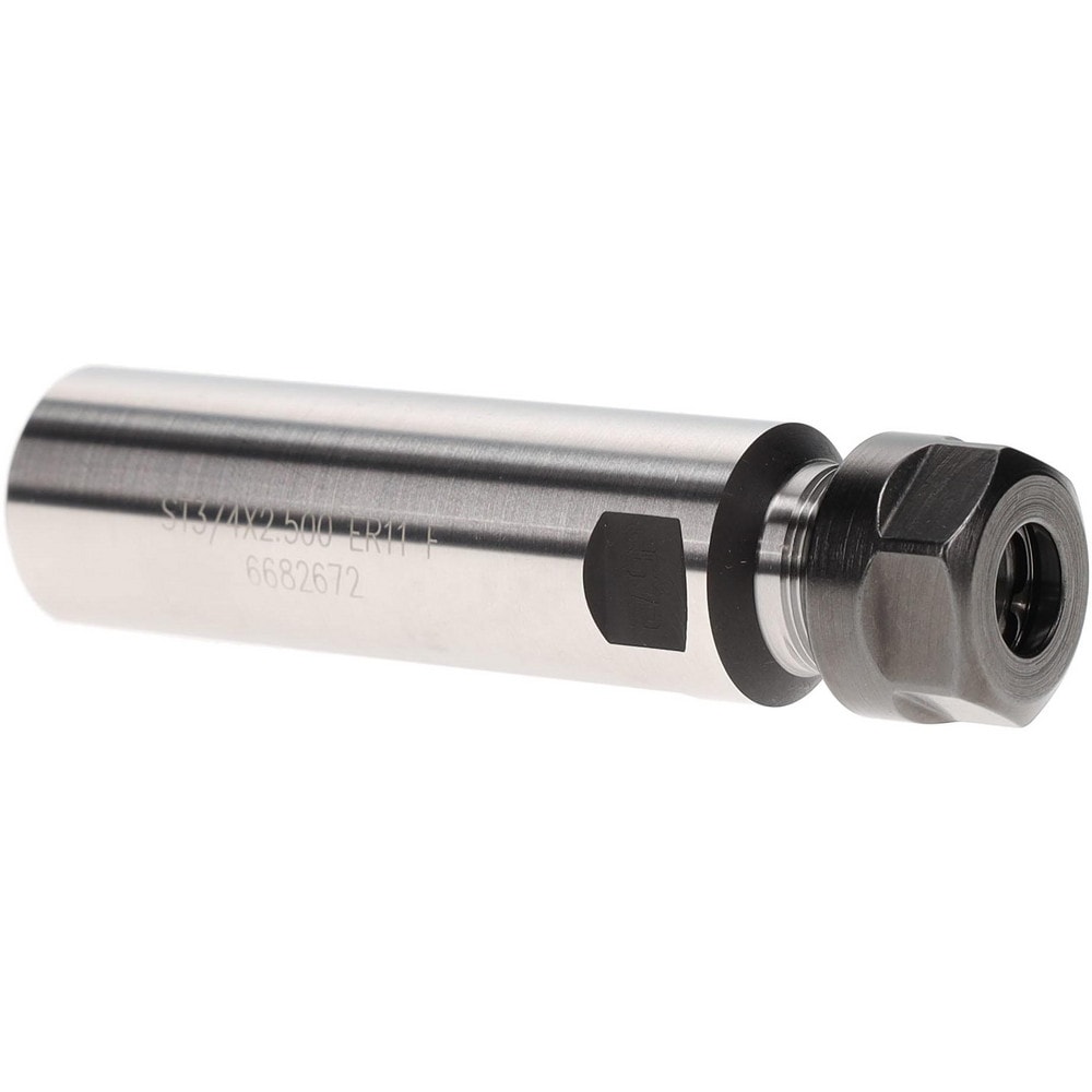 Collet Chuck: 0.022 to 0.278" Capacity, ER Collet, Straight Shank