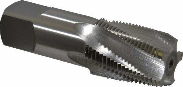 OSG 1252500 3/4-14 NPT, 15&deg; Helix, 5 Flutes, Bottoming Chamfer, Bright Finish, High Speed Steel, Spiral Flute Pipe Tap Image