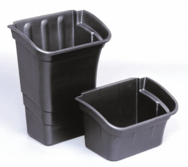 Recycling Container: 4 gal, Rectangle, Black - Polyethylene