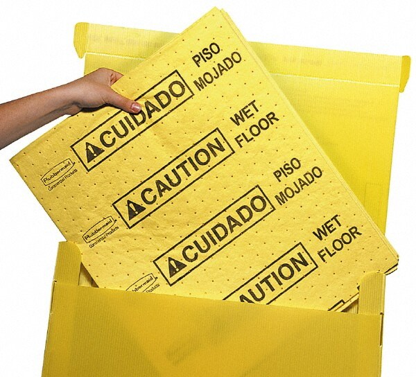 Rubbermaid Commercial Products, Over the Spill Pad, Absorbent Mat Pads, Large, Refill For the Kit, Yellow