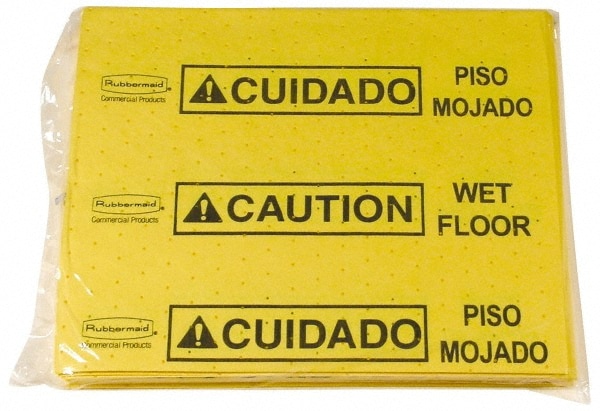 Rubbermaid Commercial Products, Over the Spill Pad, Absorbent Mat Pads, Fast at Absorbing Water/ Oil/ Beverages, Large - Refill For the Kit, Yellow
