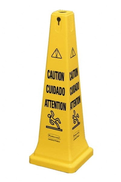 Rubbermaid FG627600YEL Caution, 12-1/4" Wide x 36" High, Plastic Floor Sign 