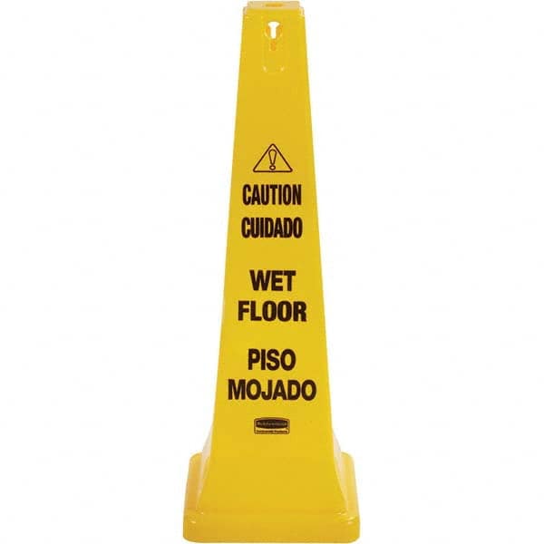 Rubbermaid FG627677YEL Caution - Wet Floor, 12-1/4" Wide x 36" High, Plastic Floor Sign 