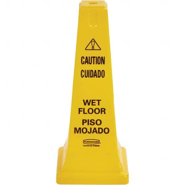 Rubbermaid FG627777YEL Caution - Wet Floor, 10-1/2" Wide x 25-3/4" High, Plastic Floor Sign 