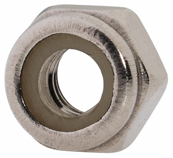 Value Collection M4NL004CP Hex Lock Nut: Insert, Nylon Insert, Grade 316 & A4 Stainless Steel, Uncoated Image