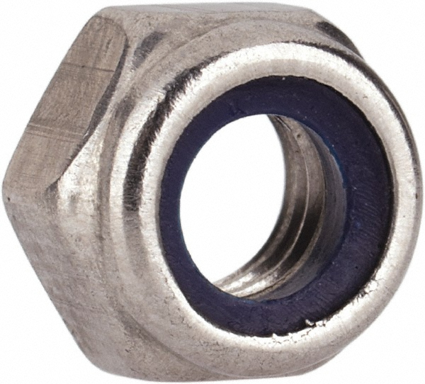 Value Collection M4NL005CP Hex Lock Nut: Insert, Nylon Insert, Grade 316 & A4 Stainless Steel, Uncoated Image