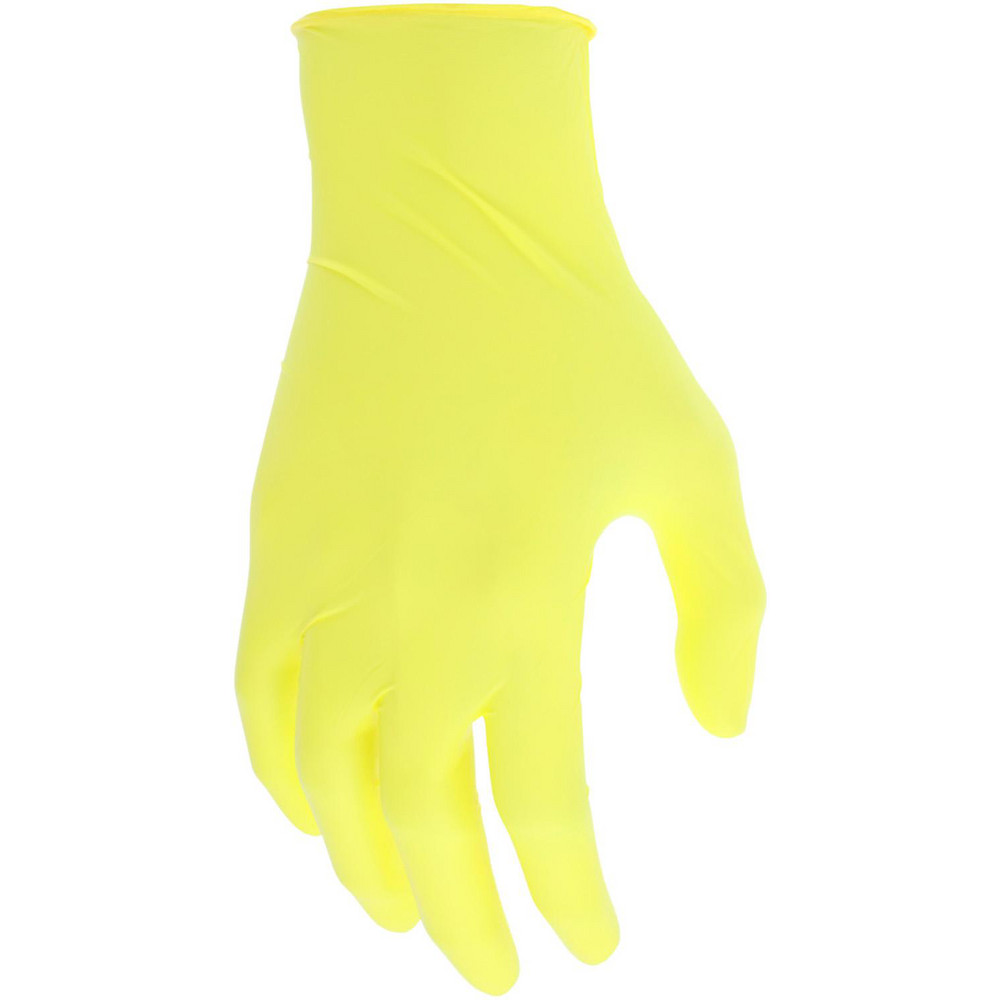 Disposable/Single Use Gloves; Primary Material: Nitrile ; Thickness (mil): 3.5000mil ; Grip Surface: Textured Palm & Fingers ; Grade: Food ; Glove Size: Small ; Color: Yellow