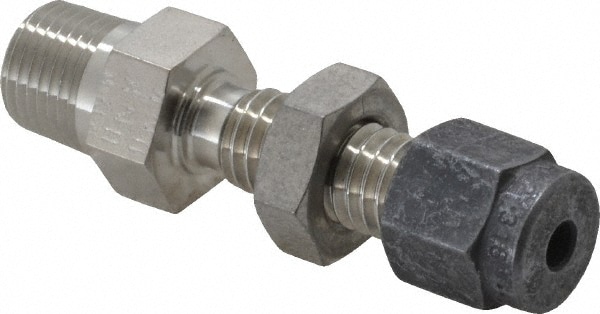 Parker 2-2 FH2BZ-SS Compression Tube Bulkhead Connector: 1/8" Thread, Compression x MNPT Image