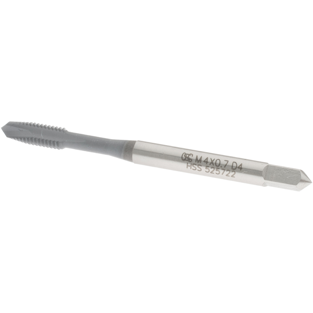 2Pcs M4x0.7 Spiral Flute Tap for Drilling Metric Tap HSS Nitriding Coated