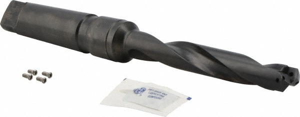 Indexable Spade Drill: 13/16 to 13/16" Dia, 4-3/4" Max Depth, Helical Flute
