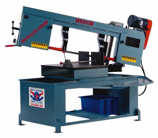 Horizontal Bandsaw: 14 x 14" Rectangular, 14" Round Capacity, Step Pulley Drive