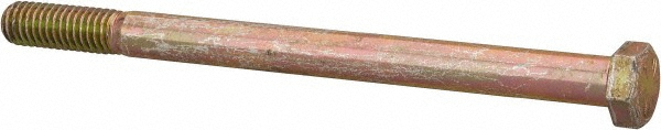 Value Collection 454167PR Hex Head Cap Screw: 3/8-16 x 5-1/4", Grade 8 Steel, Zinc Yellow Dichromate Finish Image