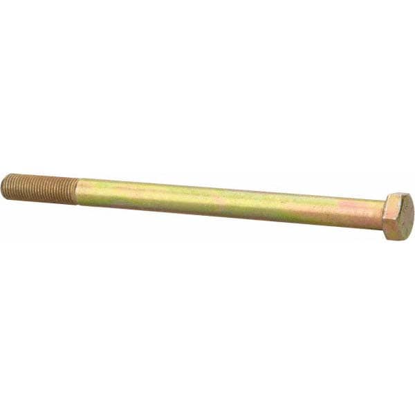 Made in USA MSCC89544 Hex Head Cap Screw: 3/8-24 x 5-1/2", Grade 8 Steel, Zinc Yellow Dichromate Finish Image