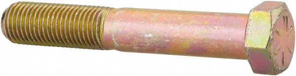 Made in USA MSC39386 Hex Head Cap Screw: 7/16-20 x 2-3/4", Grade 8 Steel, Zinc Yellow Dichromate Finish Image