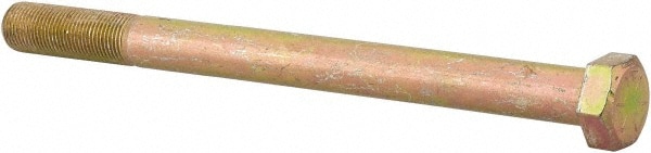 Hex Head Cap Screw: 5/8-18 x 8", Grade 8 Steel, Zinc Yellow Trivalent Finish