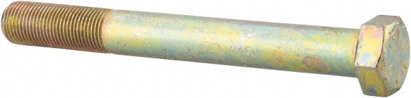 Hex Head Cap Screw: 5/8-18 x 5-1/2", Grade 8 Steel, Zinc Yellow Dichromate Finish