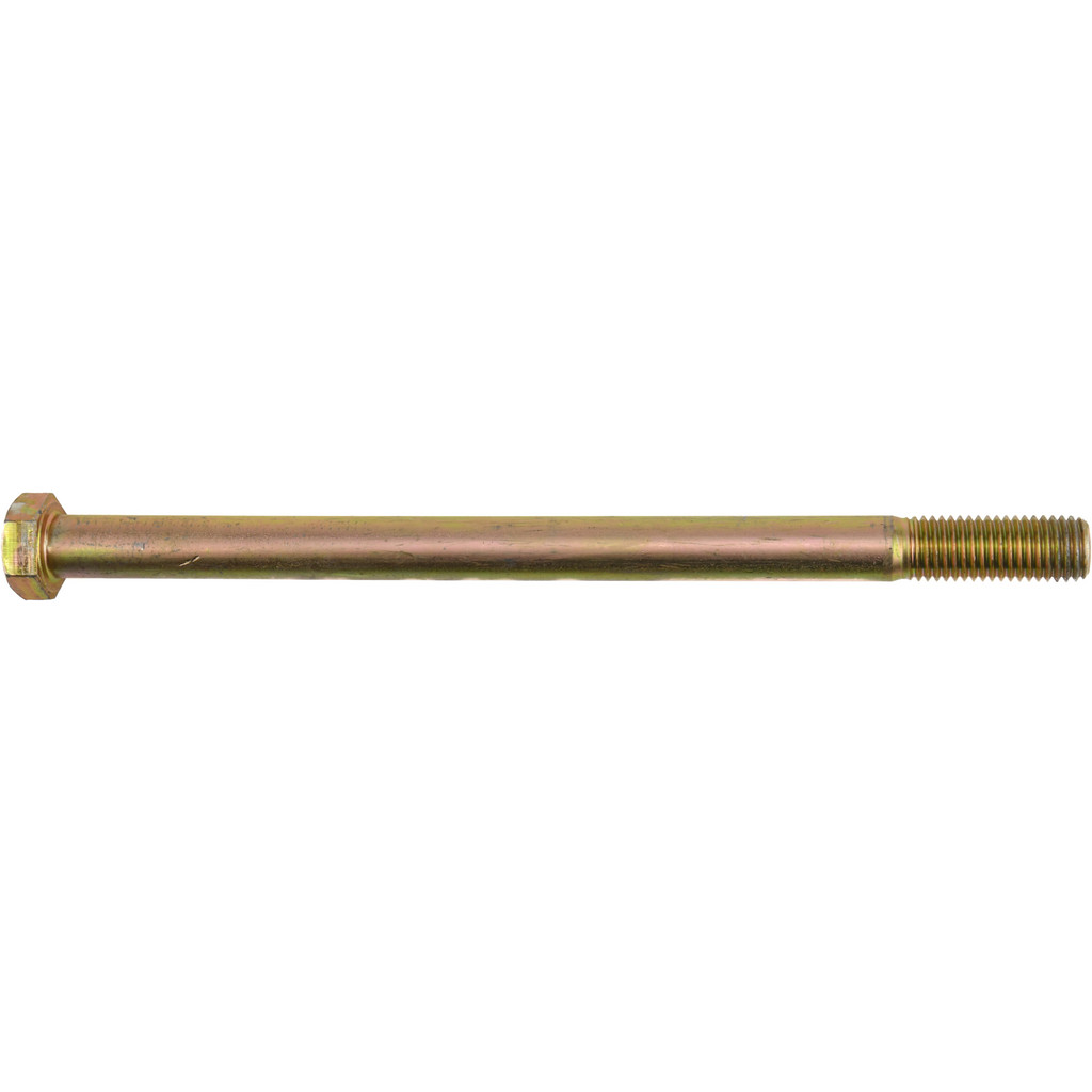 Made in North America Hex Head Cap Screw: 3/4-10, 12" Length Under Head, Grade 8 Steel, Yellow Zinc Finish - Partially Threaded, 1-1/8" Hex, 150000