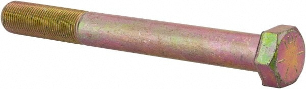 Hex Head Cap Screw: 3/4-16 x 7", Grade 8 Steel, Zinc Yellow Dichromate Finish