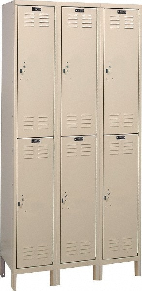 HALLOWELL UH3258-2A-PT 3-Wide Locker: Padlock Image