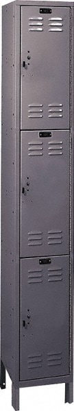 HALLOWELL UH1258-3A-HG 1-Wide Locker: Image