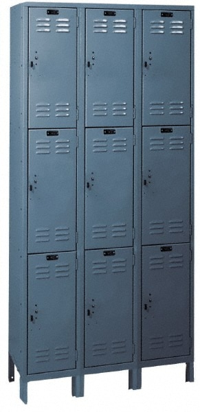 HALLOWELL UH3288-3A-HG 3-Wide Locker: Image