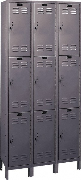 HALLOWELL UH3258-3A-HG 3-Wide Locker: Image