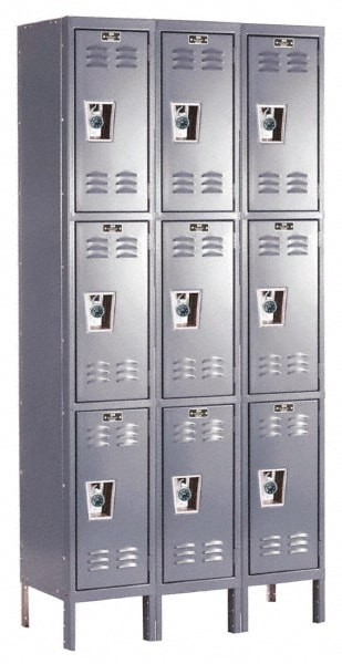 HALLOWELL URB3288-3A-HG 3-Wide Locker: Image