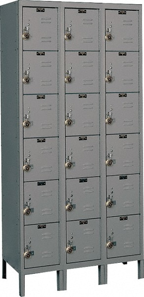 HALLOWELL URB3258-6A-HG 3-Wide Locker: Image