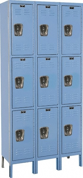 HALLOWELL U3258-3A-MB 3-Wide Locker: 